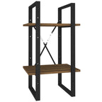 2-Tier Book Cabinet Brown Oak 40x30x70 cm Engineered Wood