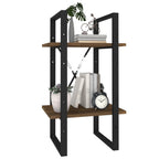 2-Tier Book Cabinet Brown Oak 40x30x70 cm Engineered Wood