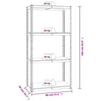 4-Layer Shelves 2 Pcs Steel&Engineered Wood 2