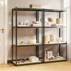 4-Layer Shelves 2 Pcs Steel&Engineered Wood 2