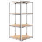 4-Layer Corner Shelf Silver Steel&Engineered Wood