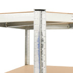 4-Layer Corner Shelf Silver Steel&Engineered Wood