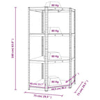 4-Layer Corner Shelf Silver Steel&Engineered Wood