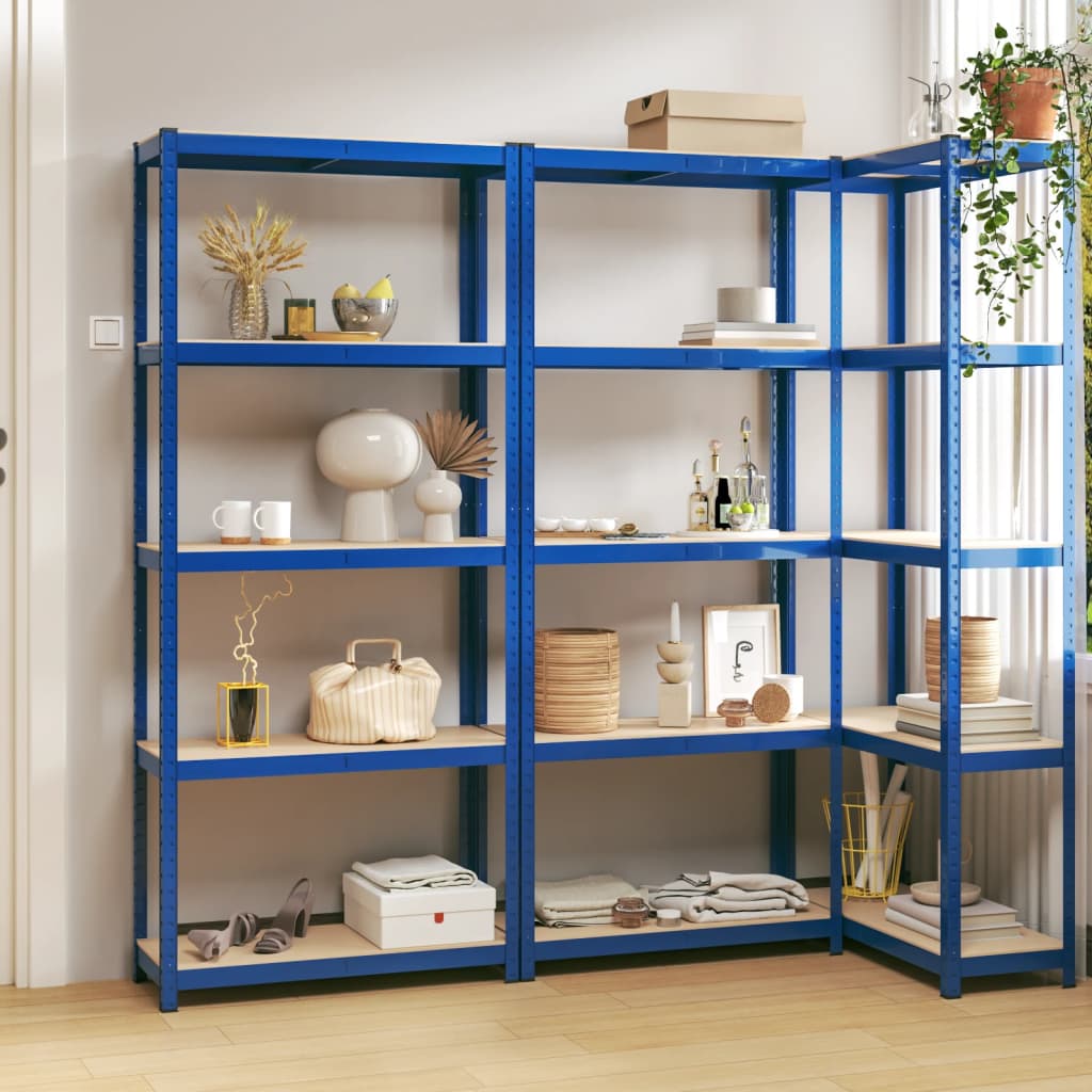 5-Layer Shelves 3 Pcs Steel&Engineered Wood 3