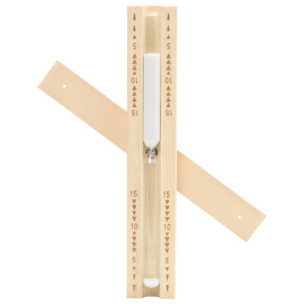 2 in 1 Sauna Hygrothermograph and Sand Timer Set Solid Wood Pine
