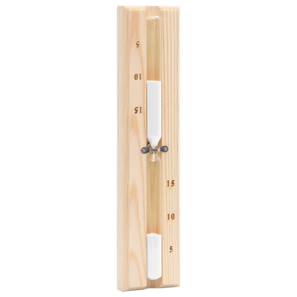 2 in 1 Sauna Hygrothermograph and Sand Timer Set Solid Wood Pine