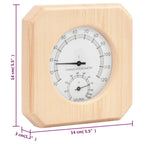 2 in 1 Sauna Hygrothermograph and Sand Timer Set Solid Wood Pine
