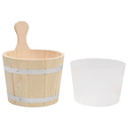Sauna Bucket and Ladle Set Solid Wood Pine