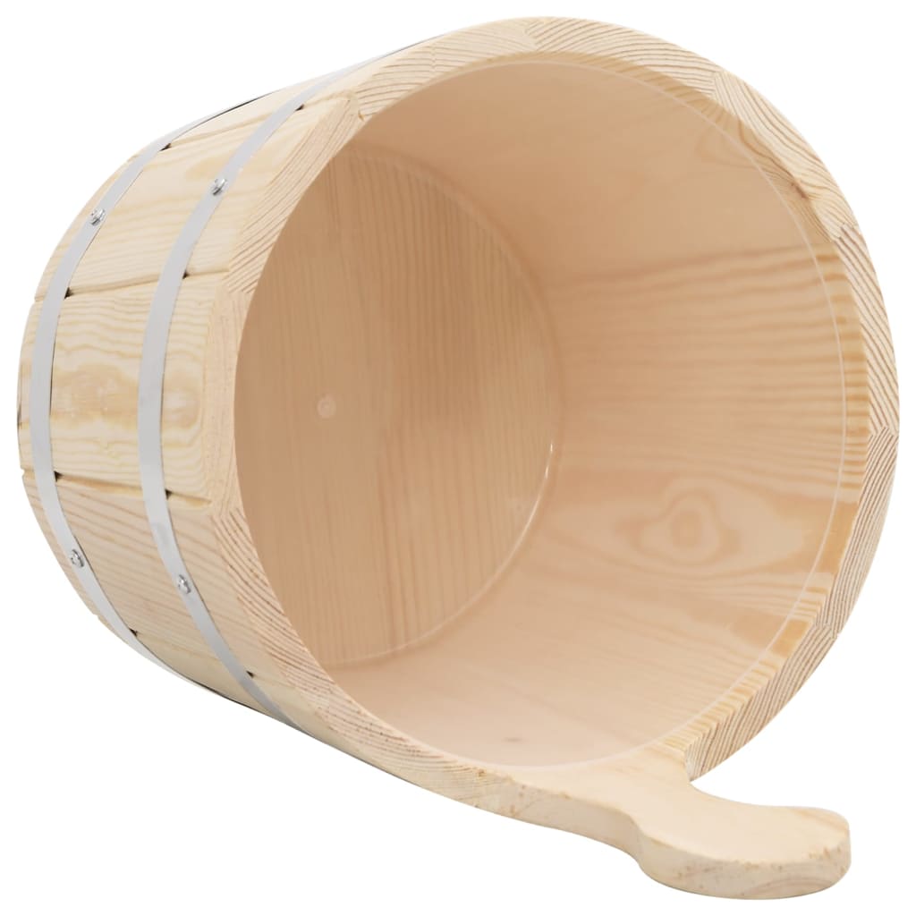 Sauna Bucket and Ladle Set Solid Wood Pine