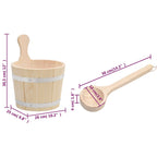 Sauna Bucket and Ladle Set Solid Wood Pine