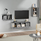 4 Piece TV Cabinet Set Grey Sonoma Engineered Wood