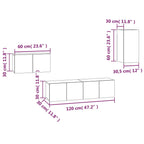 4 Piece TV Cabinet Set Grey Sonoma Engineered Wood