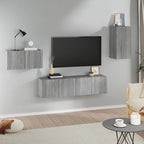 4 Piece TV Cabinet Set Grey Sonoma Engineered Wood