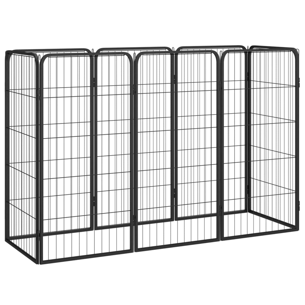 20-Panel Dog Playpen Black 50X100 Cm Powder-Coated Steel
