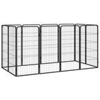 20-Panel Dog Playpen Black 50X100 Cm Powder-Coated Steel