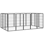 20-Panel Dog Playpen Black 50X100 Cm Powder-Coated Steel