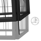 20-Panel Dog Playpen Black 50X100 Cm Powder-Coated Steel