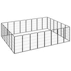 20-Panel Dog Playpen Black 50X100 Cm Powder-Coated Steel