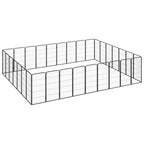 20-Panel Dog Playpen Black 50X100 Cm Powder-Coated Steel