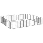 20-Panel Dog Playpen Black 50X100 Cm Powder-Coated Steel