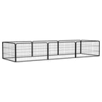 16-Panel Dog Playpen Black 100X50 Cm Powder-Coated Steel