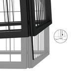 36-Panel Dog Playpen Black 100X50 Cm Powder-Coated Steel