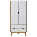 Wardrobe OTTA Brown and White 76.5x53x172 cm Solid Wood Pine