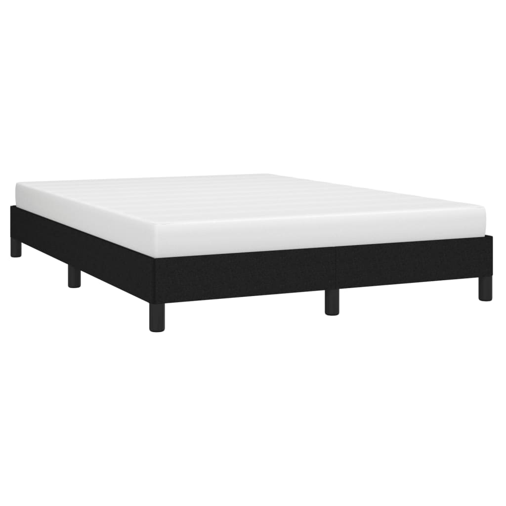 Bed Frame without Mattress Black 135x190 cm Double Double Fabric