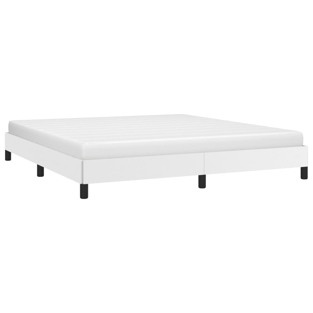 Bed Frame without Mattress White Super King Faux Leather