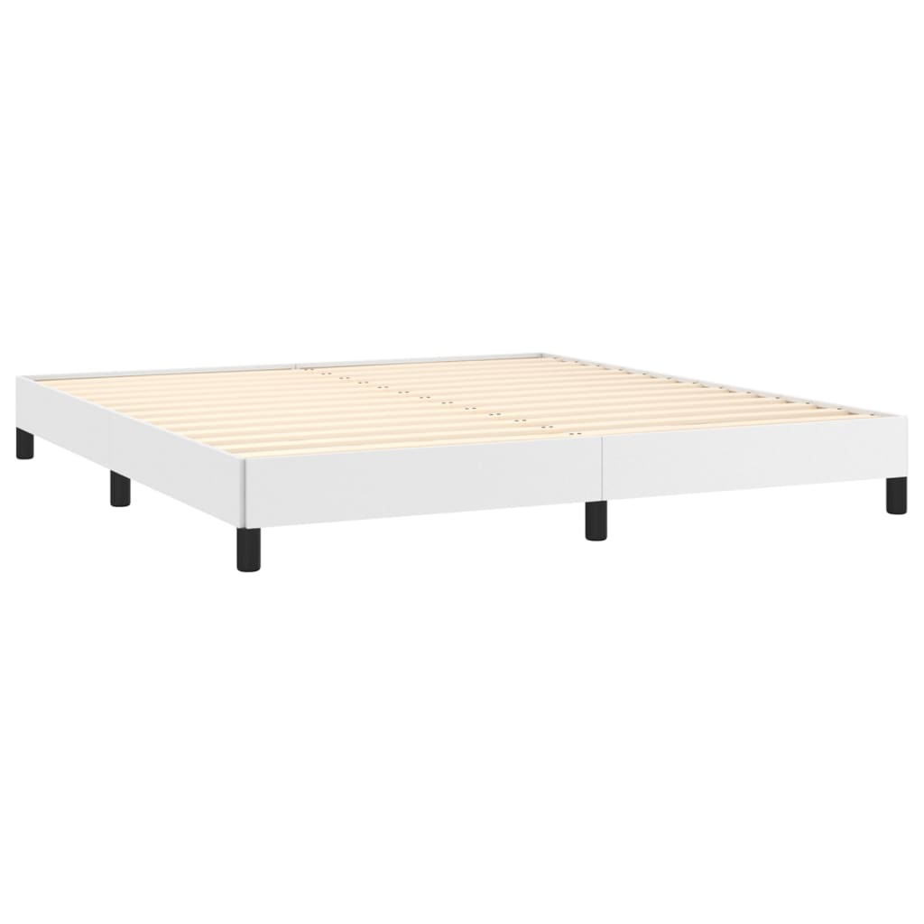 Bed Frame without Mattress White Super King Faux Leather