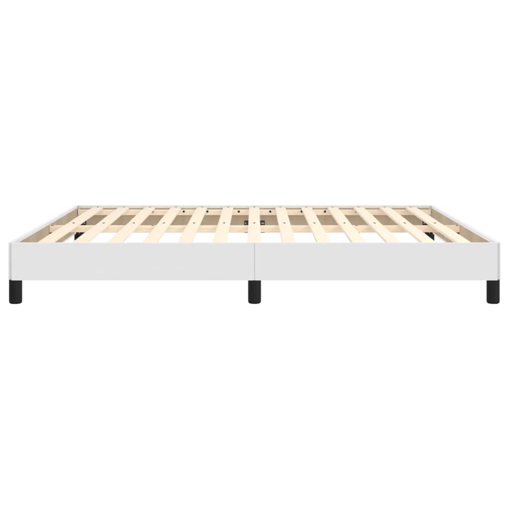 Bed Frame without Mattress White Super King Faux Leather