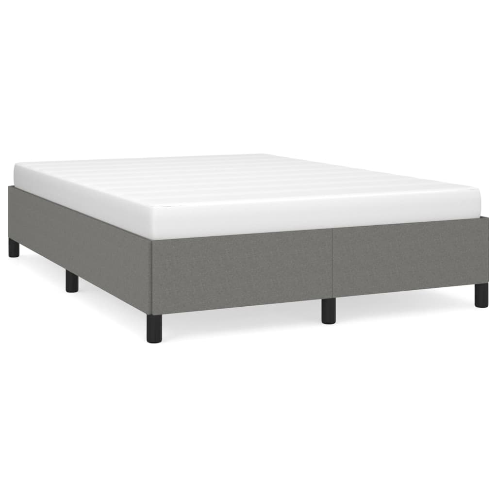 Bed Frame without Mattress Dark Grey 135x190 cm Double Double Fabric