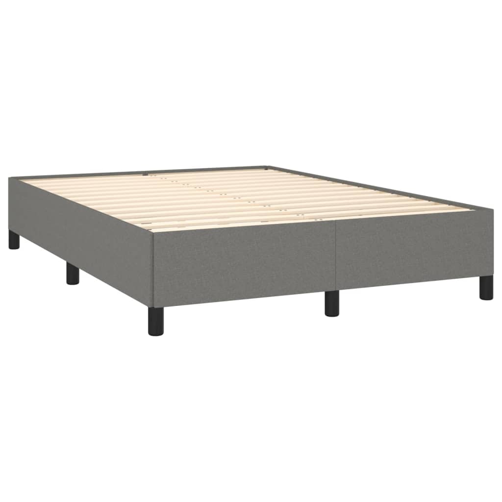 Bed Frame without Mattress Dark Grey 135x190 cm Double Double Fabric