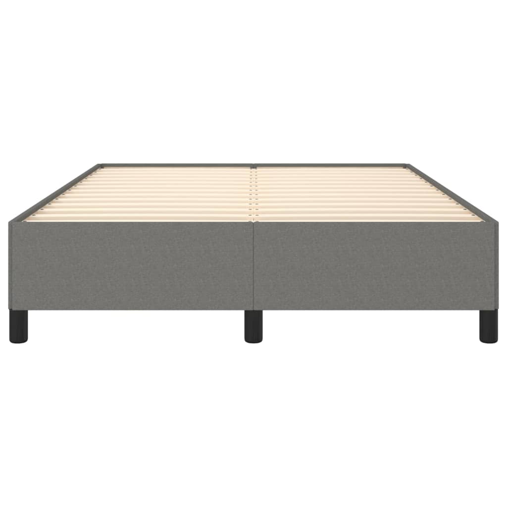 Bed Frame without Mattress Dark Grey 135x190 cm Double Double Fabric