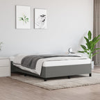 Bed Frame without Mattress Dark Grey 135x190 cm Double Double Fabric