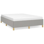 Bed Frame without Mattress Light Grey 135x190 cm Double Double Fabric