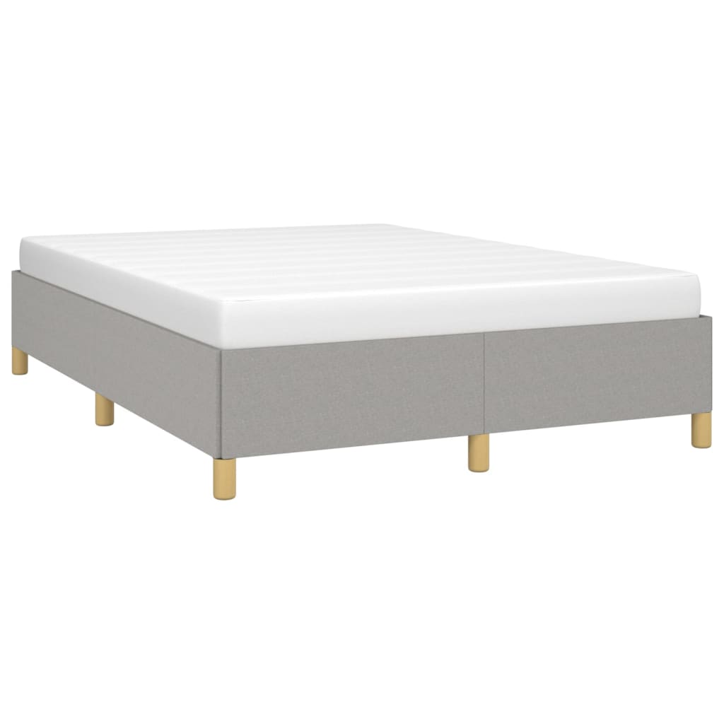 Bed Frame without Mattress Light Grey 135x190 cm Double Double Fabric