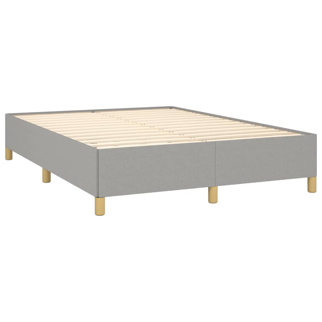 Bed Frame without Mattress Light Grey 135x190 cm Double Double Fabric
