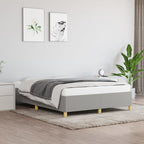 Bed Frame without Mattress Light Grey 135x190 cm Double Double Fabric