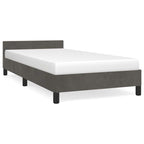 Bed Frame without Mattress Dark Grey 90x190cm Single Velvet