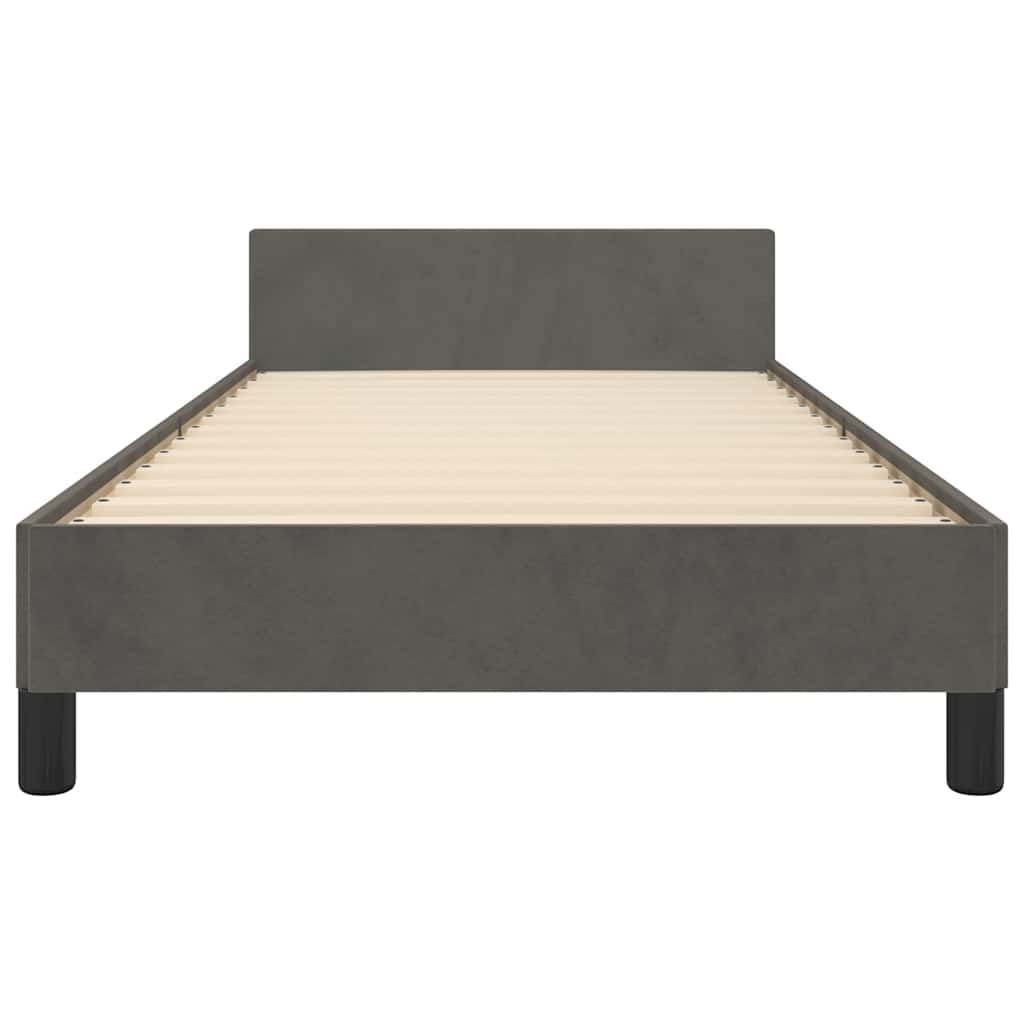 Bed Frame without Mattress Dark Grey 90x190cm Single Velvet