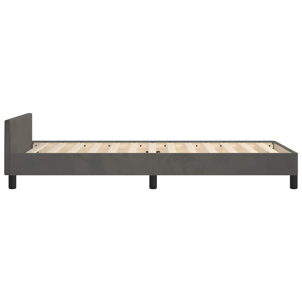 Bed Frame without Mattress Dark Grey 90x190cm Single Velvet