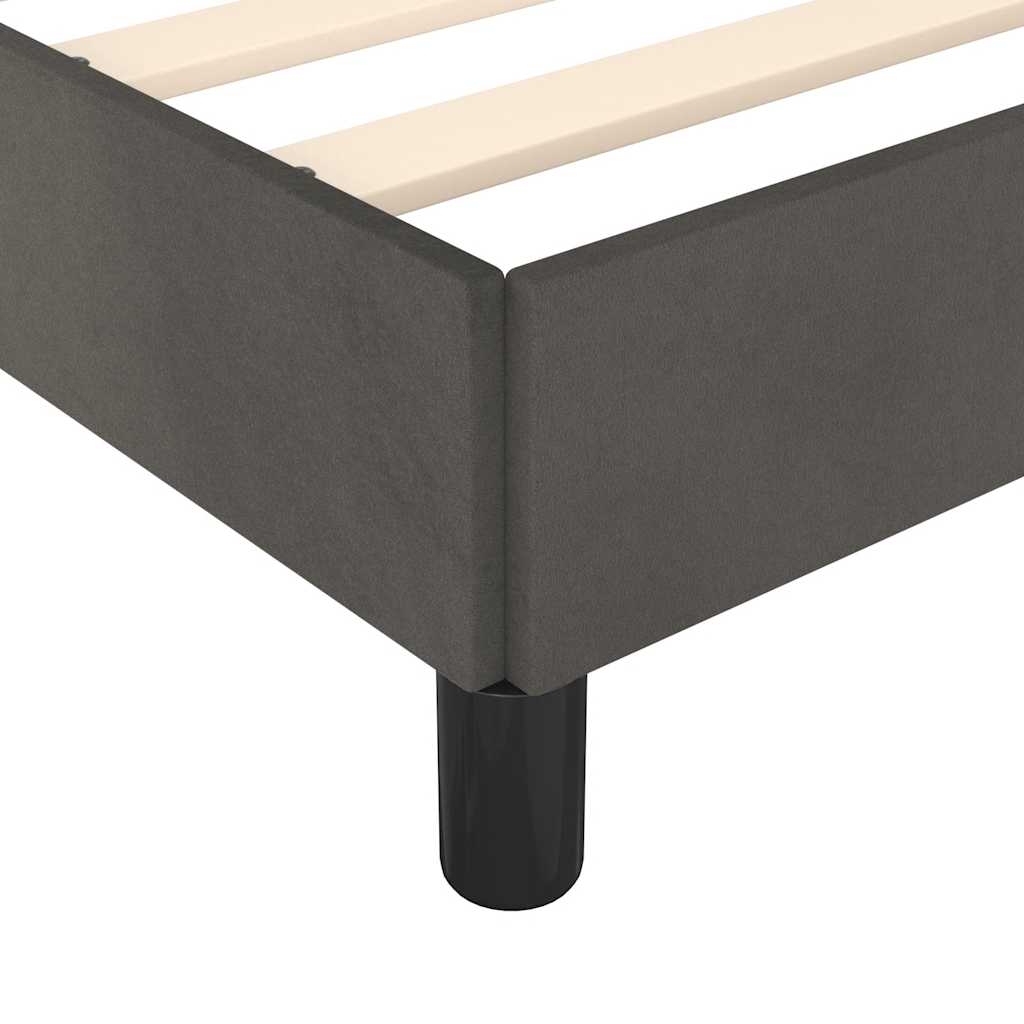 Bed Frame without Mattress Dark Grey 90x190cm Single Velvet