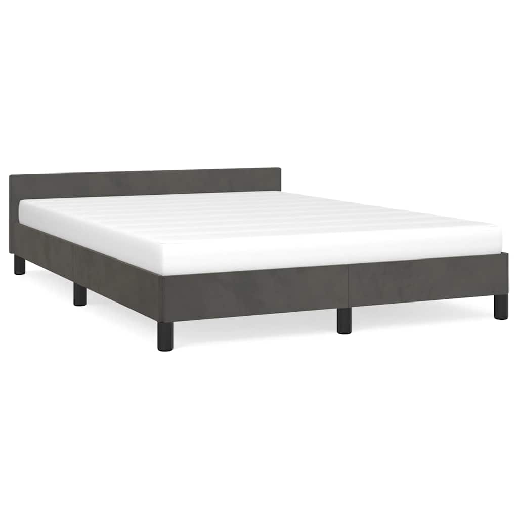 Bed Frame without Mattress Dark Grey 135x190cm Double Velvet