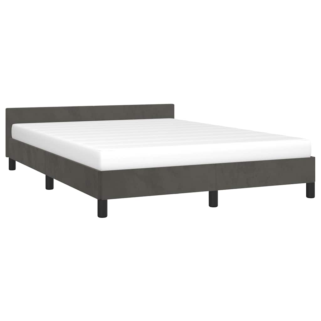 Bed Frame without Mattress Dark Grey 135x190cm Double Velvet