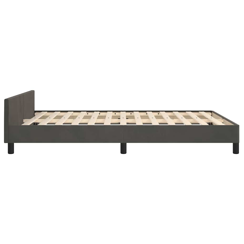 Bed Frame without Mattress Dark Grey 135x190cm Double Velvet