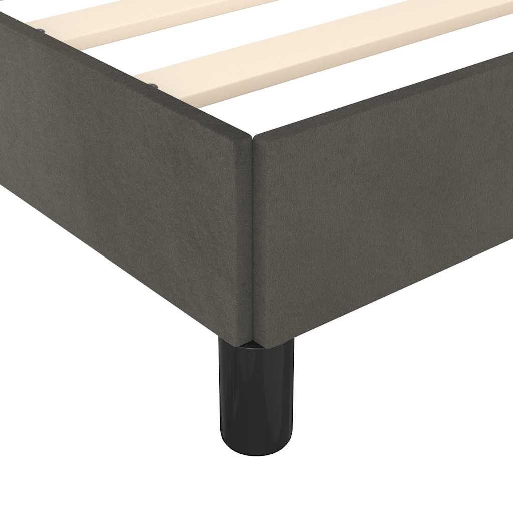 Bed Frame without Mattress Dark Grey 135x190cm Double Velvet