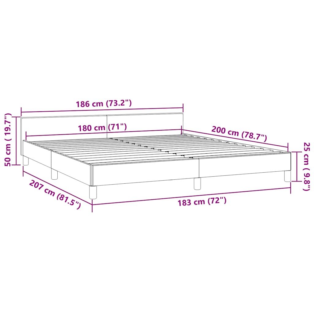 Bed Frame without Mattress Black 180x200cm Super King Velvet
