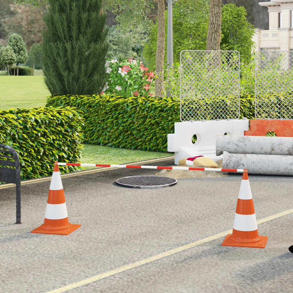 Retractable Traffic Cone Bars 2 Pcs Plastic 116-197 Cm