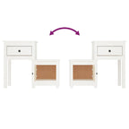 Bedside Cabinet 2 pcs White 79.5x38x65.5 cm Solid Wood Pine